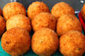 Spinach arrancini at Italian neighborhood street festival in north end of Boston. Boston, MA.