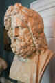 Jupiter of Otricoli bust cast in plaster after original in Vatican in blue entry hall at Longfellow National Historic Site. Cambridge, MA.
