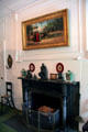 Fireplace in dining room at Longfellow National Historic Site. Cambridge, MA.