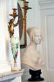 Glass vase & bust of Fanny Appleton by Lorenzo Bartolini at Longfellow National Historic Site. Cambridge, MA.