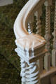 Spiral newel post in main entrance hall at Longfellow National Historic Site. Cambridge, MA.
