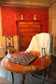 Detail of bedroom at House of Seven Gables. Salem, MA.