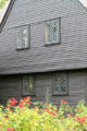 Leaded glass windows of John Ward House of Peabody Essex Museum. Salem, MA.
