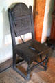 Colonial-style chair in John Ward House of Peabody Essex Museum. Salem, MA.