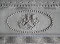 Fireplace front carved by Samuel McIntire in parlor of Peirce-Nichols House. Salem, MA.