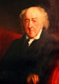John Adams at age 88 portrait by Jane Stuart at Peacefield. Quincy, MA.