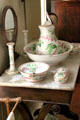 Pitcher & basin washing set in guest room at Peacefield. Quincy, MA.