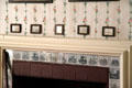 Tile fireplace surround in President's Bedroom at Peacefield. Quincy, MA.
