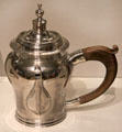 Silver chocolate pot by John Coney of Boston at Museum of Fine Arts. Boston, MA.