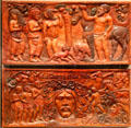 La Paix & La Guerre wood carvings by Paul Gauguin at Museum of Fine Arts. Boston, MA.