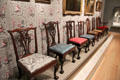 Comparison collection of early American side chairs at Museum of Fine Arts. Boston, MA.