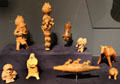 Earthenware flutes from Mexico through to Peru by several cultures at Museum of Fine Arts. Boston, MA.