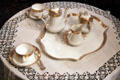 Tea set in music room at Gibson House Museum. Boston, MA.