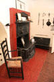 Cast-iron range from Boston, MA in kitchen used as reception hall at Nichols House Museum. Boston, MA.