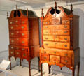 Two high chests from Concord, MA at Concord Museum. Concord, MA.