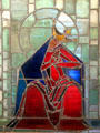 Stained glass by Natalie Hammond, sister of Museum founder, at Hammond Castle Museum. Gloucester, MA.