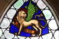 St. Mark stained glass window at Hammond Castle Museum. Gloucester, MA