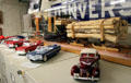 Model cars & Lombard log hauler at John Cabot House. Beverly, MA.