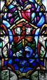 Stained glass window of Noah's ark in Naval Academy Chapel. Annapolis, MD.