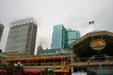 Baltimore skyline from Inner Harbor waterfront promenade. Baltimore, MD.