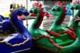Dragon peddle boats in Baltimore harbor. Baltimore, MD.