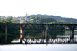 Rail bridge over Kennebec River. Augusta, ME.