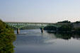 Road bridge over Kennebec River. Augusta, ME.