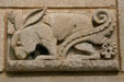 Donkey relief carved on Mayo Clinic Plummer Building. Rochester, MN.