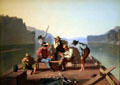 Raftsmen Playing Cards by George Caleb Bingham at St. Louis Art Museum. St Louis, MO.