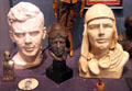 Various busts to mark Lindbergh's 1927 New York to Paris flight at Missouri History Museum. St Louis, MO.