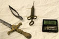 Antique tooth extractor, syringe & medical officer's sword at Jefferson Barracks. St. Louis, MO.