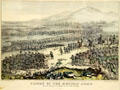 Flight of the Mexican Army at Battle of Buena Vista graphic by N. Currier at Jefferson Barracks Military Museum. St. Louis, MO.