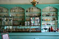Medicine bottles in Grant's Drug Store at Mark Twain Boyhood Home & Museum. Hannibal, MO.