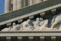 Allegorical pediment detail on Missouri State Capitol. Jefferson City, MO.