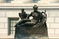 Great Rivers: Missouri River sculpture by Robert Aitken shows woman with symbols of agriculture at Missouri State Capitol. Jefferson City, MO.