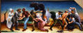 Detail of Mormons being driven from state on Social History of Missouri mural by Thomas Hart Benton at Missouri State Capitol. Jefferson City, MO.
