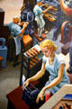 Detail of woman at typewriter on Social History of Missouri mural by Thomas Hart Benton at Missouri State Capitol. Jefferson City, MO.