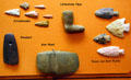Indian mound builders spear & arrow heads in History Hall at Missouri State Capitol. Jefferson City, MO.