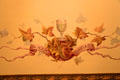 Dining room ceiling mural with In Aqua Sanitas at Vaile Mansion. Independence, MO.