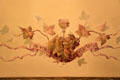 Dining room ceiling mural with In Vino Veritas at Vaile Mansion. Independence, MO.