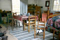 Interior of Mark Twain birthplace cabin at Mark Twain Memorial Shrine. MO.