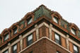 Second Empire roofline of Finlen Hotel. Butte, MT.