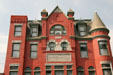 Upper story details of Curtis Music Hall. Butte, MT.