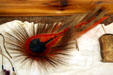 Plains ceremonial headdress of porcupine quills at Montana Historical Society museum. Helena, MT.