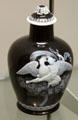 Cameo cut glass covered jar by Thomas Webb & Sons of Stourbridge, England at Currier Museum of Art. Manchester, NH.
