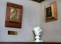 Francis D. Miller portrait relief , William Gedney Bunce bronze portrait relief , & study for Head of Victory all by Augustus Saint-Gaudens at Saint-Gaudens NHS. Cornish, NH.