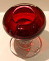 Ruby colored glass salt by John Ruhlander for Whitall Tatum Co. of Millville, NJ at Museum of American Glass. Milville, NJ.