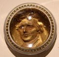 Louisiana Purchase Exposition, St. Louis, MO glass paperweight with image of Thomas Jefferson at Museum of American Glass. Milville, NJ.