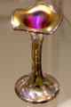 Sweet Pea glass vase with silver overlay by Quezal Art Glass & Decorating Co. of Brooklyn, NY at Museum of American Glass. Milville, NJ.