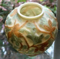 Pinecones glass vase by Consolidated Lamp & Glass of Coraopolis, PA at Museum of American Glass. Milville, NJ.